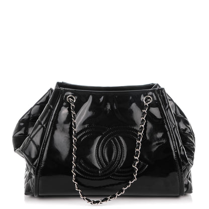 Chanel Vinyl Large Lipstick Ligne Accordion Tote Black 1 of 7