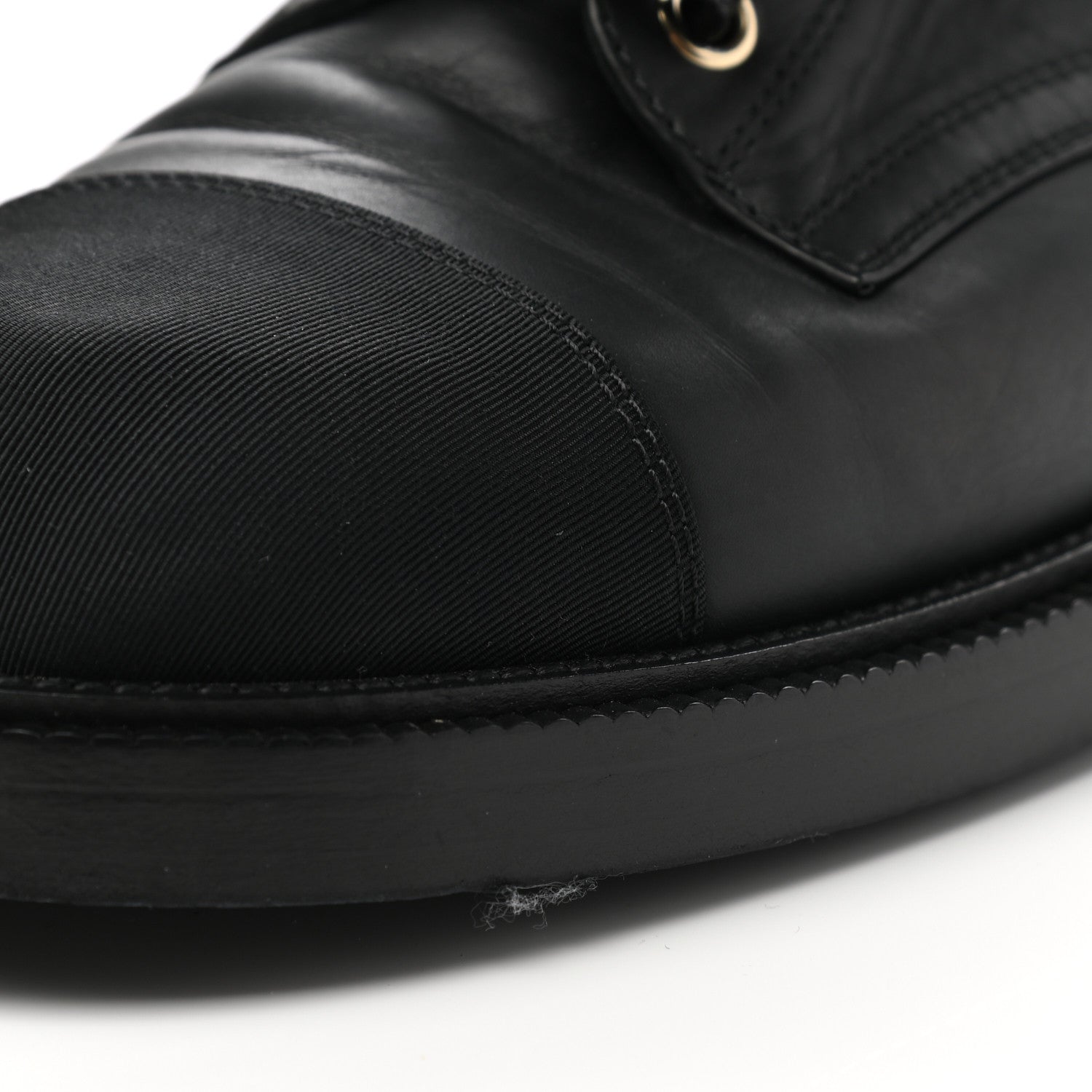 Chanel Shiny Calfskin Lace Up Combat Boots 40 Black 8 of 9