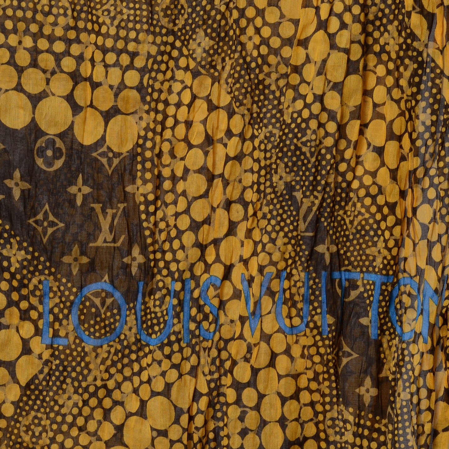 Cotton Monogram Kusama Infinity Dots Pareo Scarf Yellow
