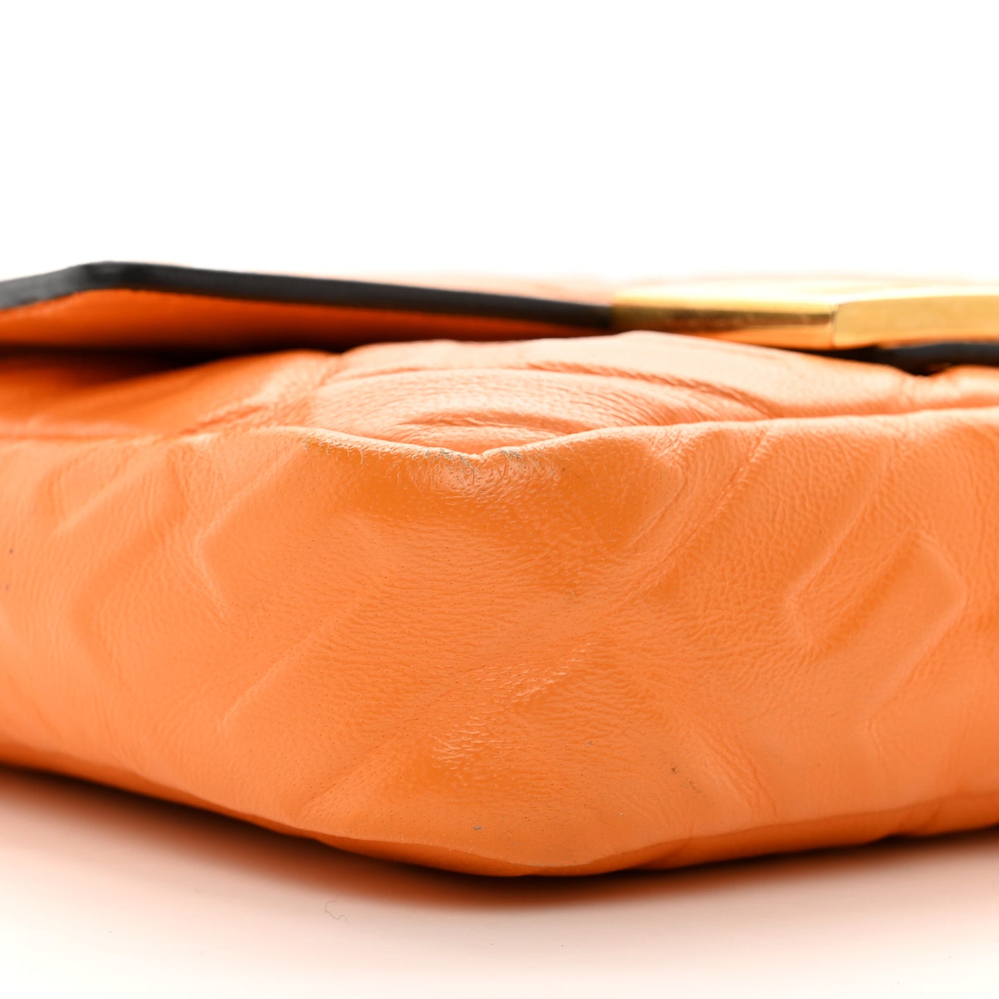 Nappa FF 1974 Embossed Mini Baguette Clementine