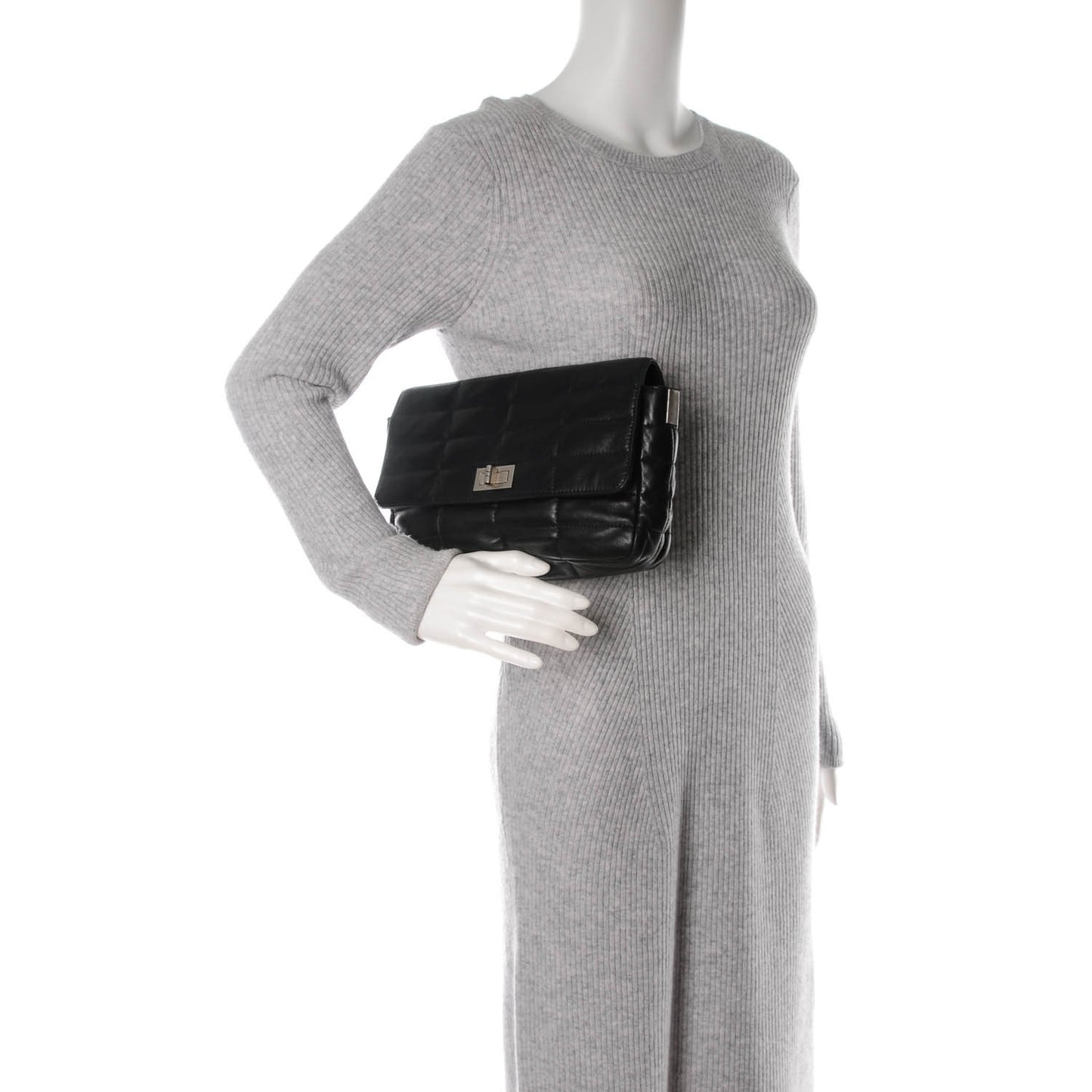 Lambskin Chocolate Bar Reissue Clutch Black