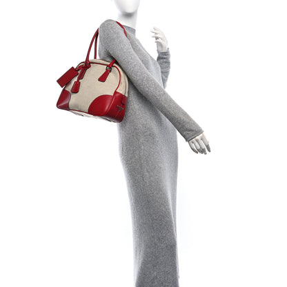 Prada Canapa Cinghiale Bowler Bag Corda Fuoco 2 of 9