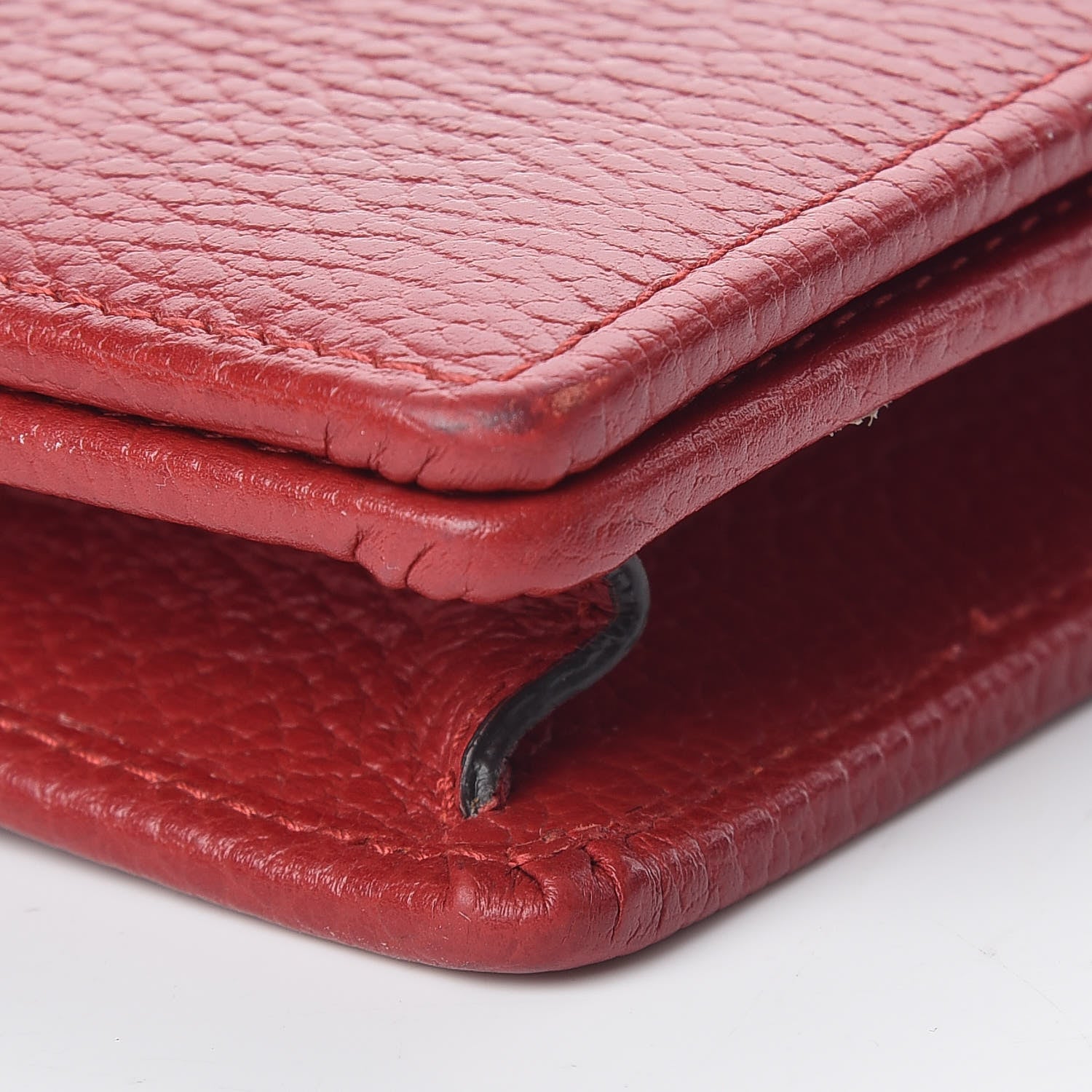 Gucci Dollar Calfskin Mini GG Marmont Chain Wallet Hibiscus Red 6 of 12