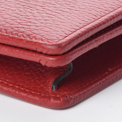 Gucci Dollar Calfskin Mini GG Marmont Chain Wallet Hibiscus Red 6 of 12