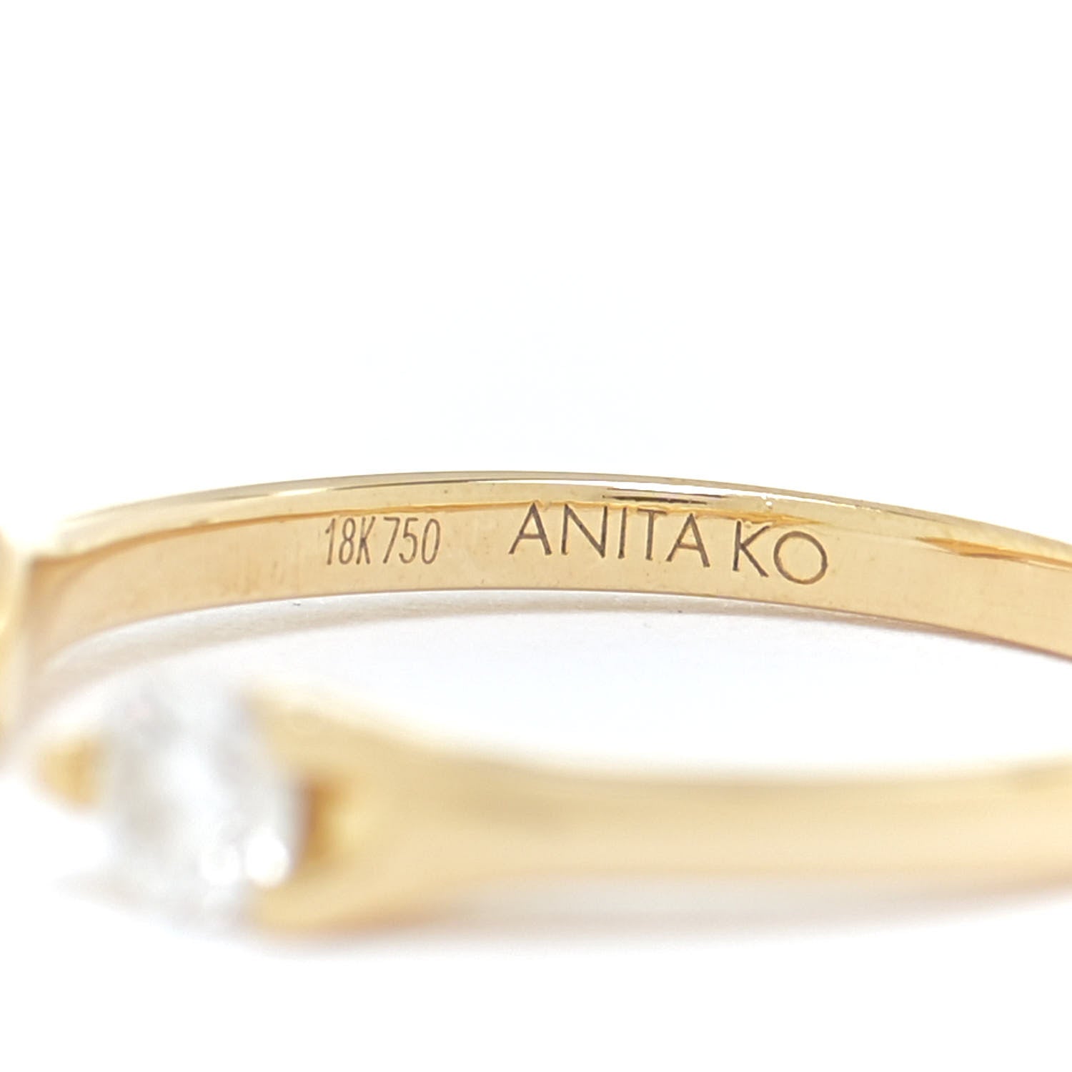 Anita Ko 18K Yellow Gold Diamond Orbit Split Ring 53 6.5 3 of 4