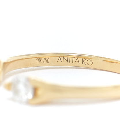 Anita Ko 18K Yellow Gold Diamond Orbit Split Ring 53 6.5 3 of 4