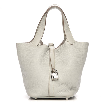 Hermes Taurillon Clemence Picotin Lock 18 PM Gris Perle 1 of 7