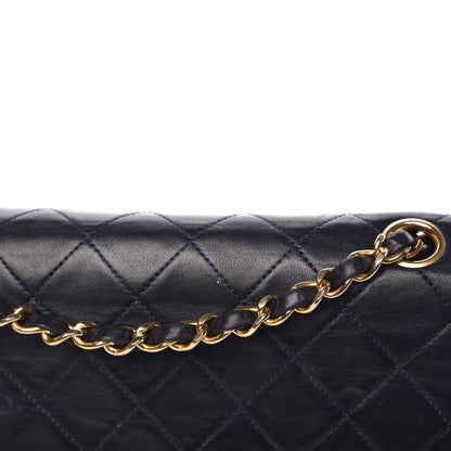 Chanel Lambskin Quilted Medium Double Flap Navy 15 of 16