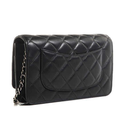 Chanel Lambskin Quilted Wallet On Chain WOC Black 3 of 9