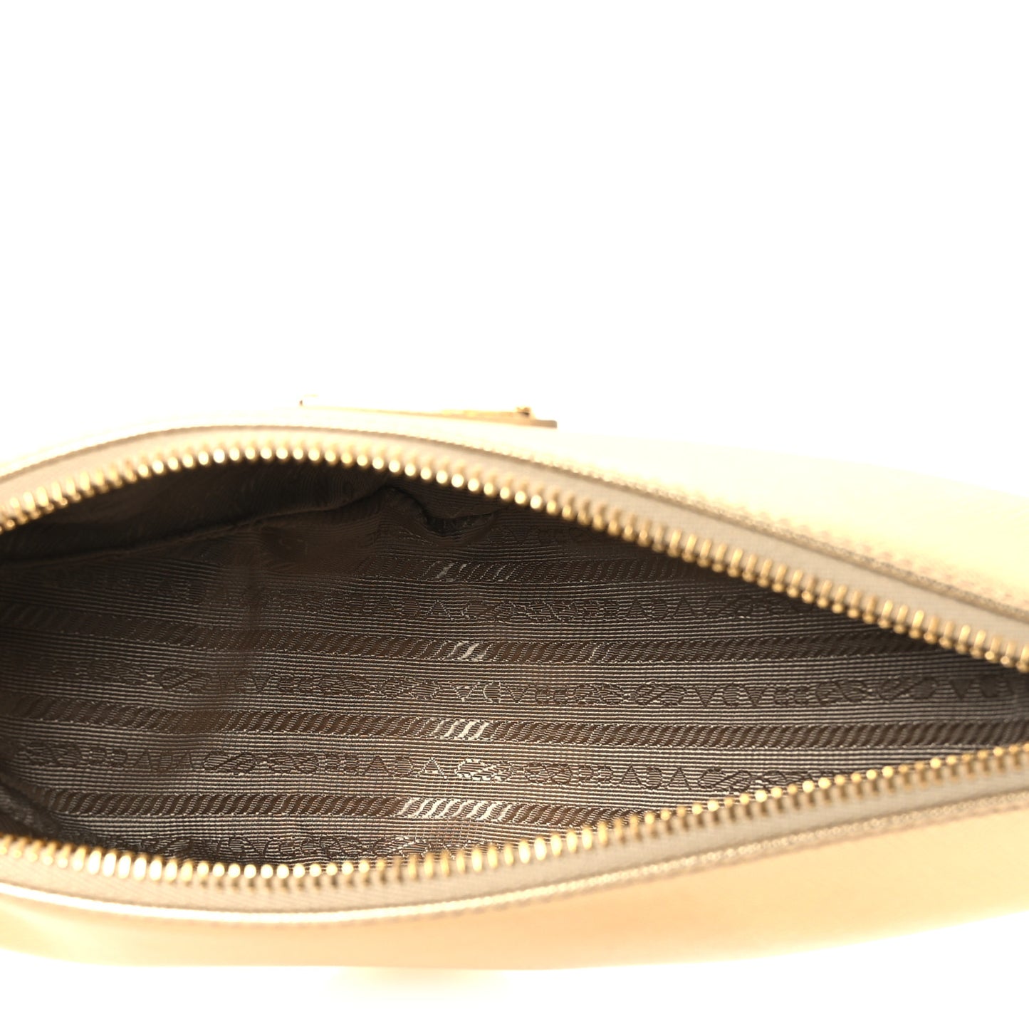 Saffiano Lux Triangle Shoulder Bag Platino