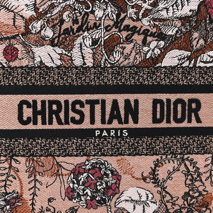 Christian Dior Canvas Embroidered Small Jardin Magique Book Tote Power Pink 8 of 10