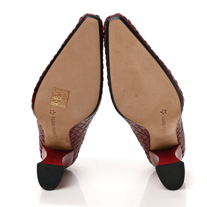 Bottega Veneta Nappa Intrecciato Almond 75mm Pumps 38 Burgundy 5 of 8
