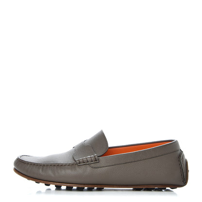 Hermes Epsom Mens Oscar Loafers 42 Etoupe 1 of 10