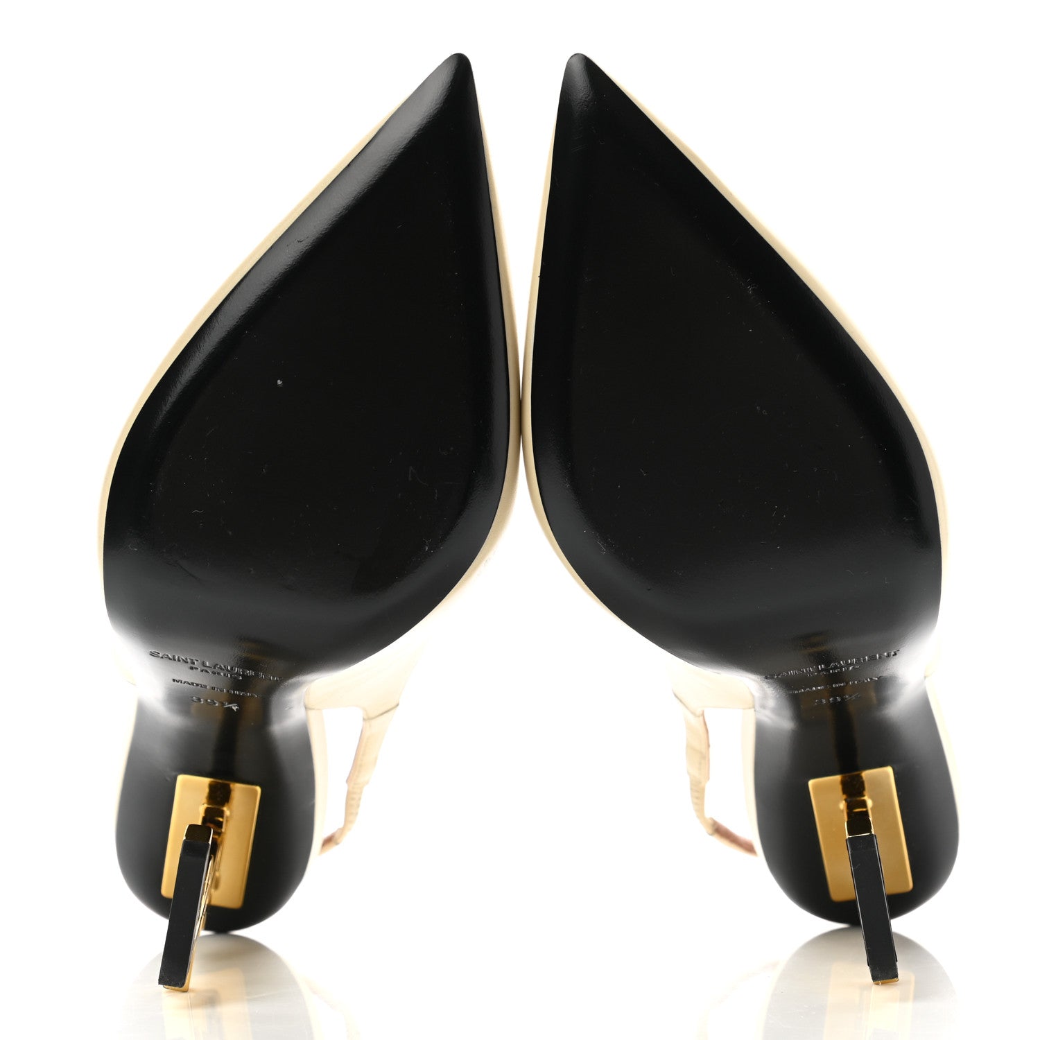 Saint Laurent Calfskin Opyum 110 Slingback Pumps 39.5 Real Beige 5 of 11