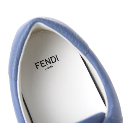 Fendi Vitello FF Rockoclick Slip On Sneakers 39 Blue 7 of 9