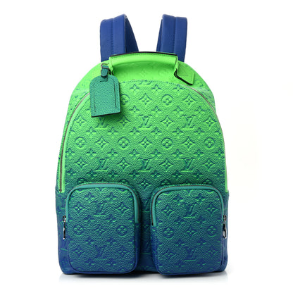 Louis Vuitton Taurillon Illusion Multipockets Backpack Bleu Vert 1 of 8
