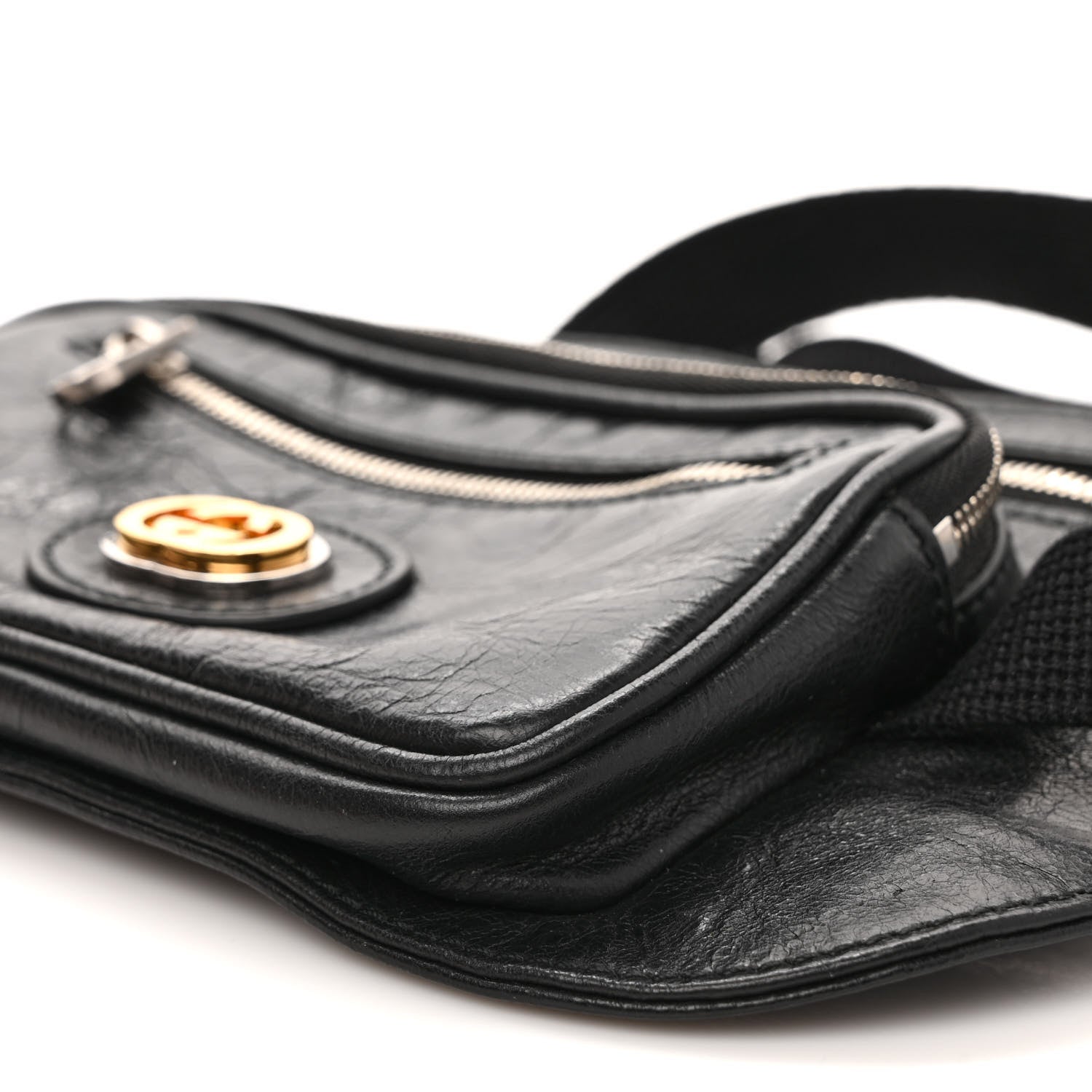 Gucci Fluffy Calfskin Morpheus Double Zip Belt Bag Black 9 of 9