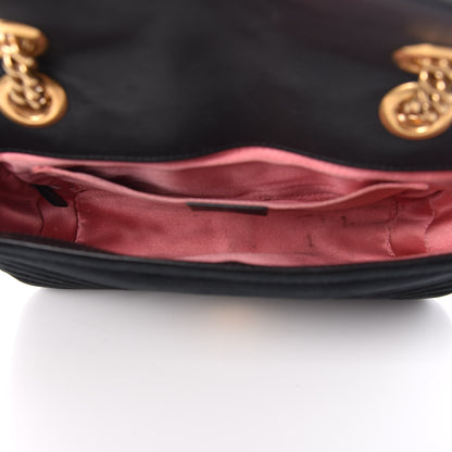 Gucci Velvet Matelasse Mini GG Marmont Shoulder Bag Black 7 of 17