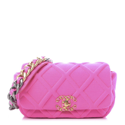 Chanel Jersey Quilted 19 Waist Bag Pink 1 of 12