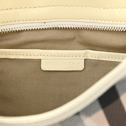 Burberry Patent Supernova Check Hearts Hobo White 7 of 14