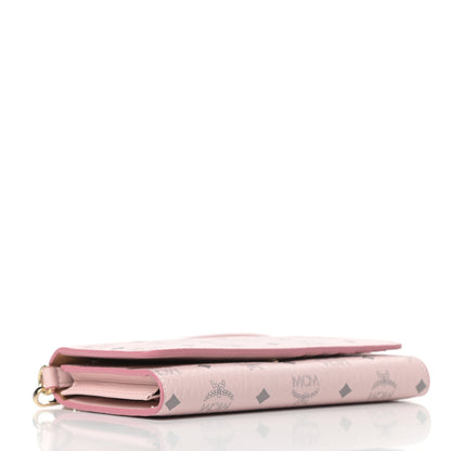 MCM Visetos Chain Wallet Crossbody Soft Pink 4 of 9