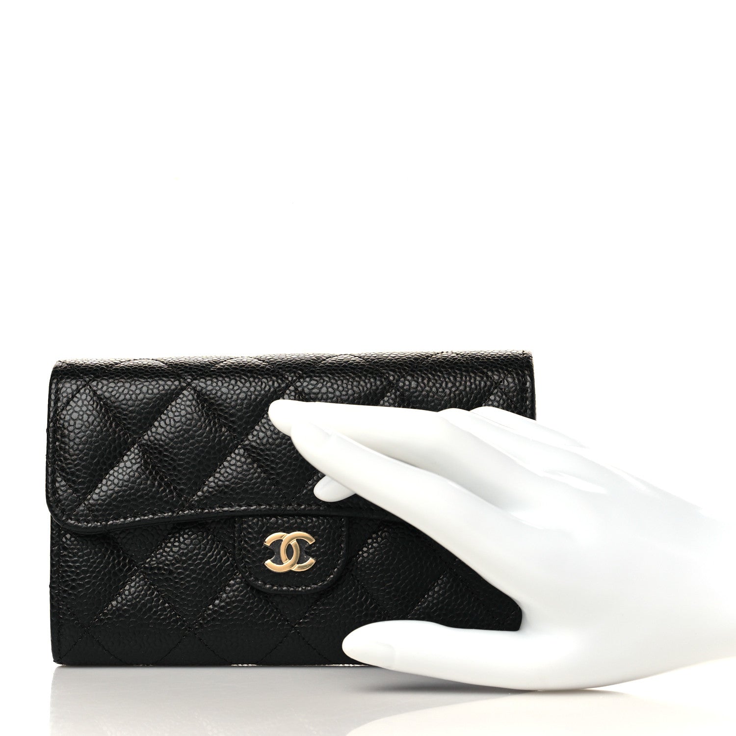Chanel Caviar Quilted Medium Flap Wallet Black 2 of 9