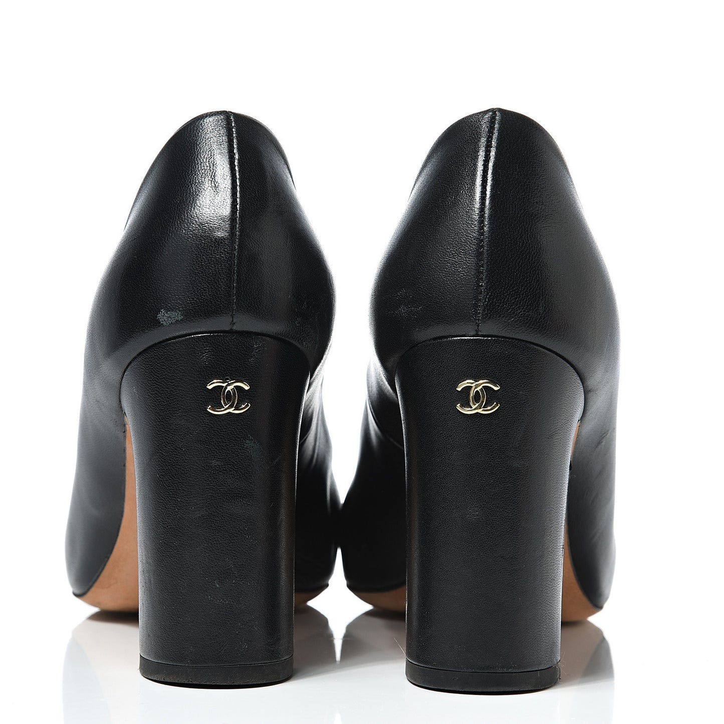 Lambskin Peep Toe CC Pumps 38 Black