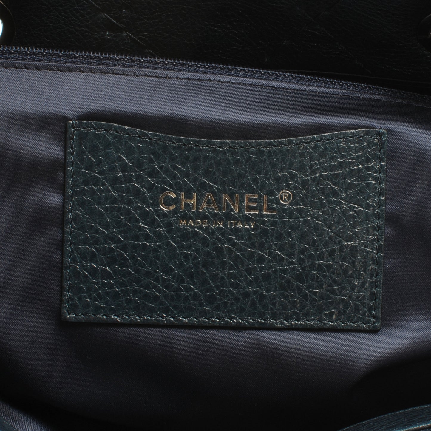 Glazed Calfskin Large On The Road Tote Dark Blue