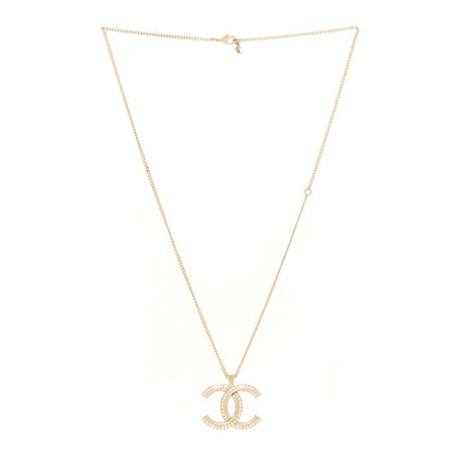 Chanel Baguette Crystal Logo CC Chain Necklace Gold 3 of 6