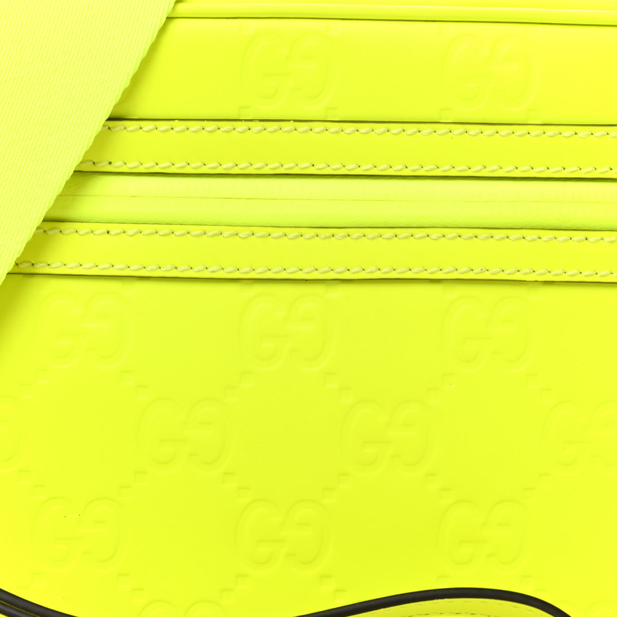 Rubber Effect Monogram GG Crossbody Bag Fluorescent Yellow