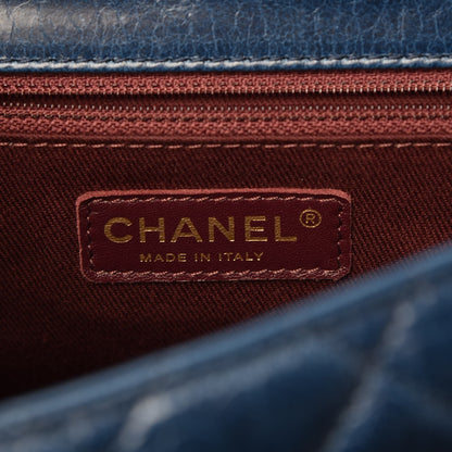 Chanel Glazed Calfskin Castle Rock Medium Flap Blue 6 of 13