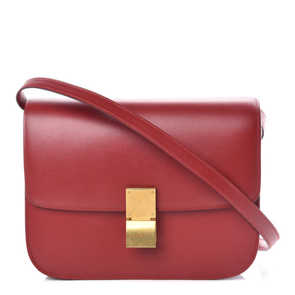 Celine Box Calfskin Medium Classic Box Flap Bag Red 1 of 9