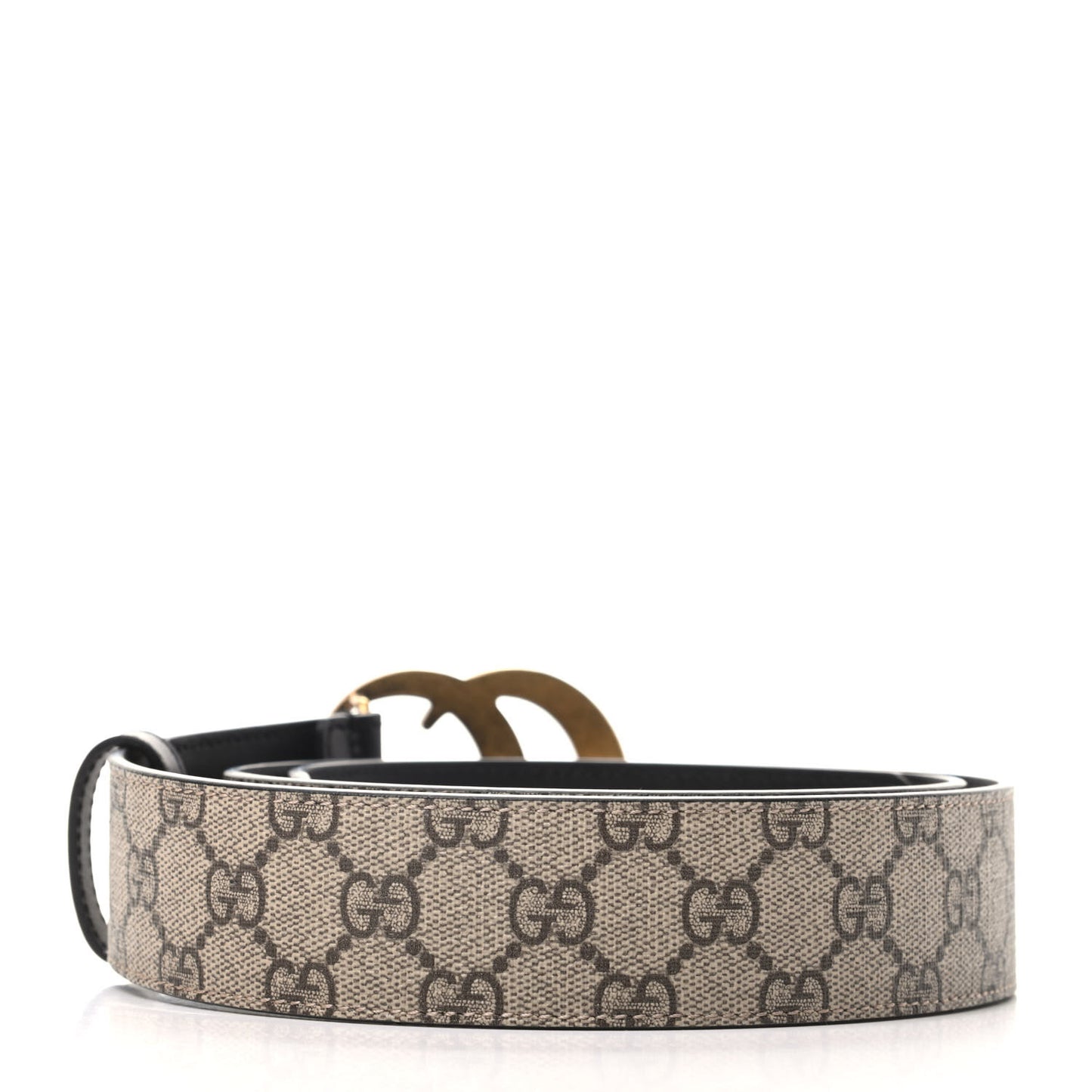GG Supreme Monogram Matte Plutone Calfskin Double G 40mm Belt 95 38 Beige Ebony Black