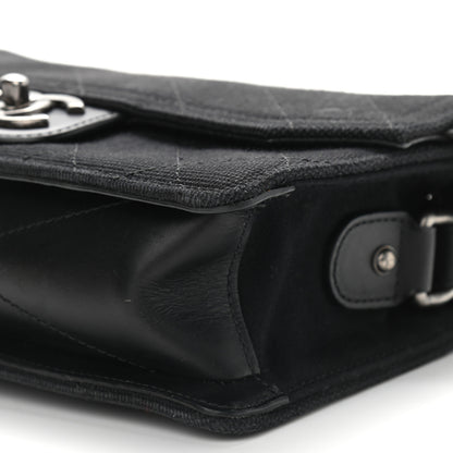 Chanel Canvas Calfskin Quilted 2-Way Flap Black 10 of 11