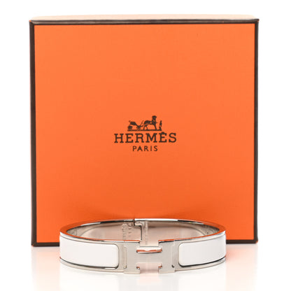 Hermes Enamel Narrow Clic Clac H Bracelet GM White 5 of 5
