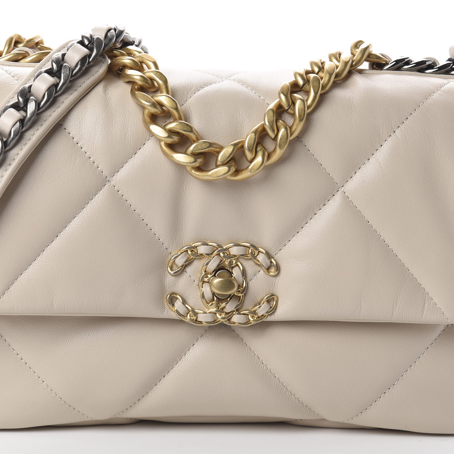 Chanel Goatskin Quilted Medium 19 Flap Beige 7 of 9