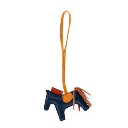 Hermes Milo Lambskin Grigri Rodeo Horse Bag Charm PM Bleu de Malte Cornaline Jaune D'Or 1 of 4