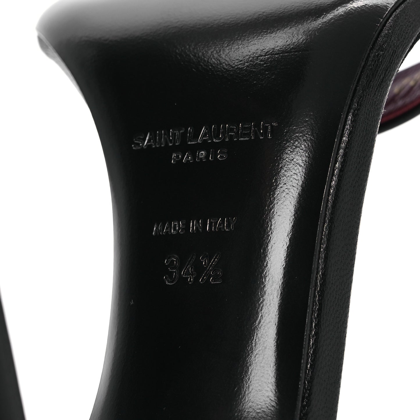 Calfskin Amber 105 Ankle Strap Sandals 34.5 Black