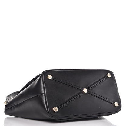 Valentino Garavani Calfskin Small Rockstud Demilune Double Handle Satchel Black 5 of 10