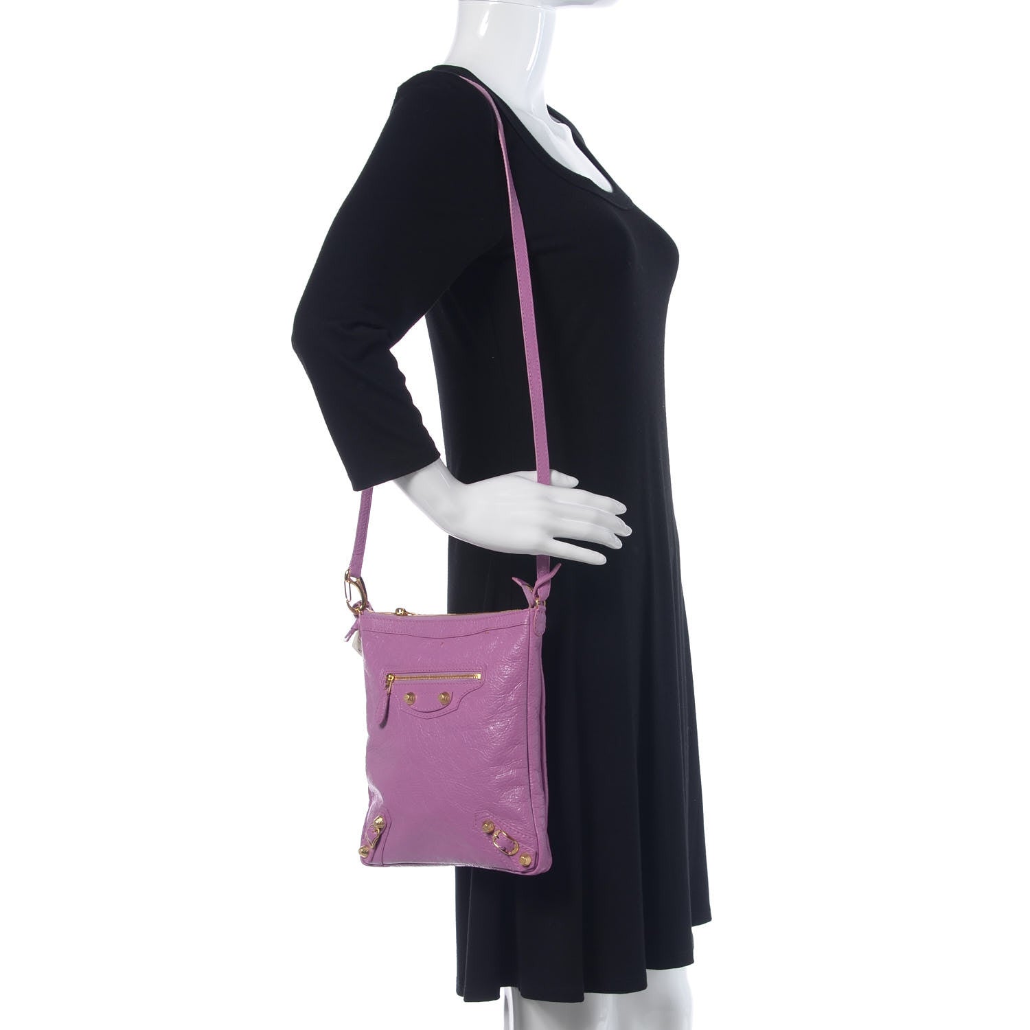 Balenciaga Agneau Giant 12 Gold Hardware Flat Crossbody Rose Berlingot 2 of 11