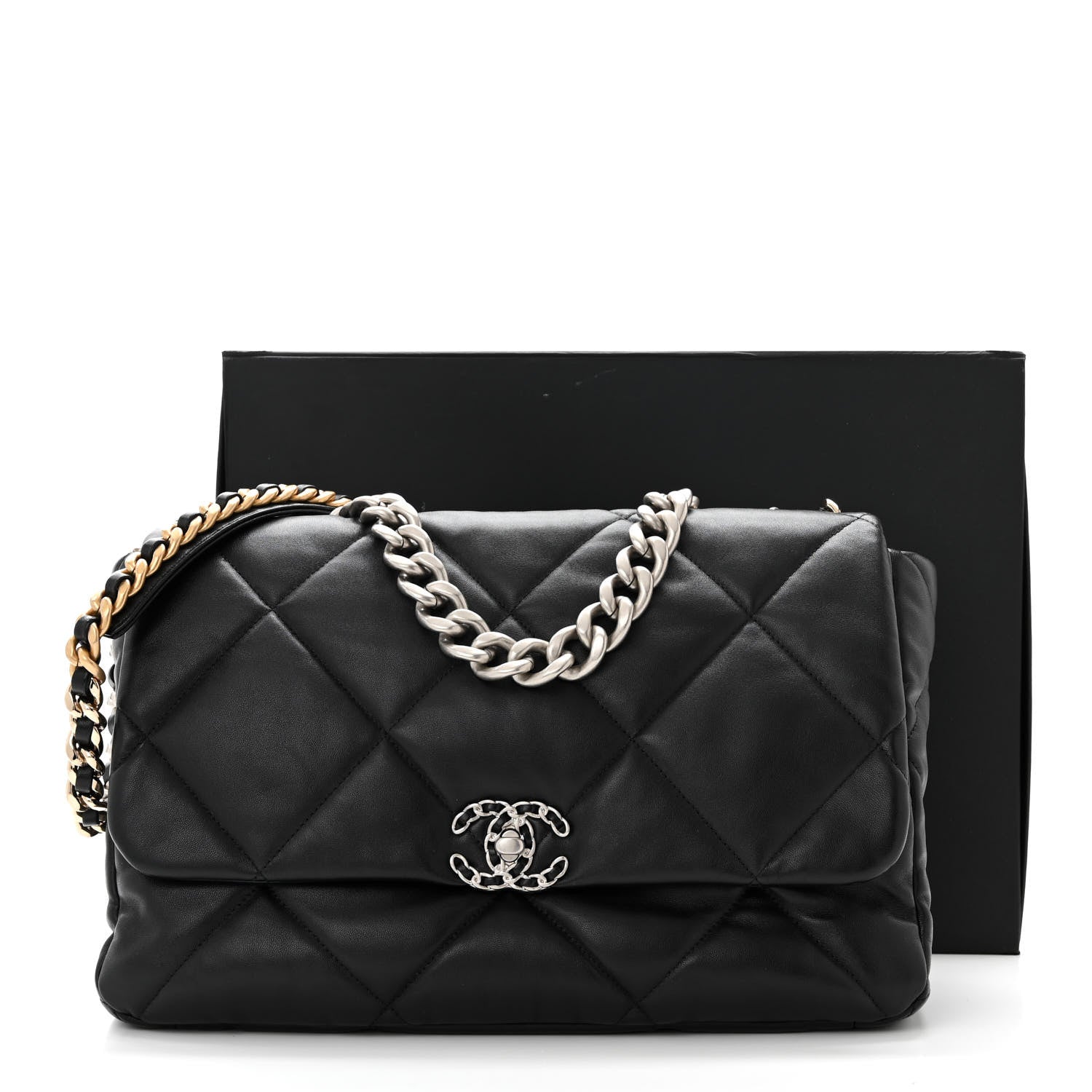 Chanel Lambskin Quilted Maxi Chanel 19 Flap Black 11 of 11