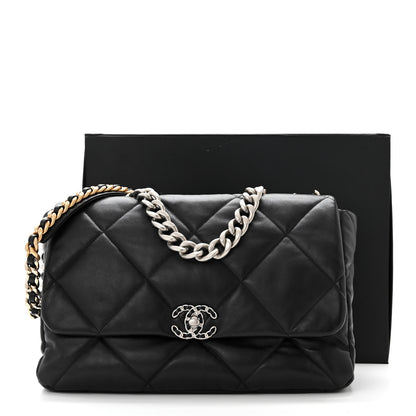 Chanel Lambskin Quilted Maxi Chanel 19 Flap Black 11 of 11