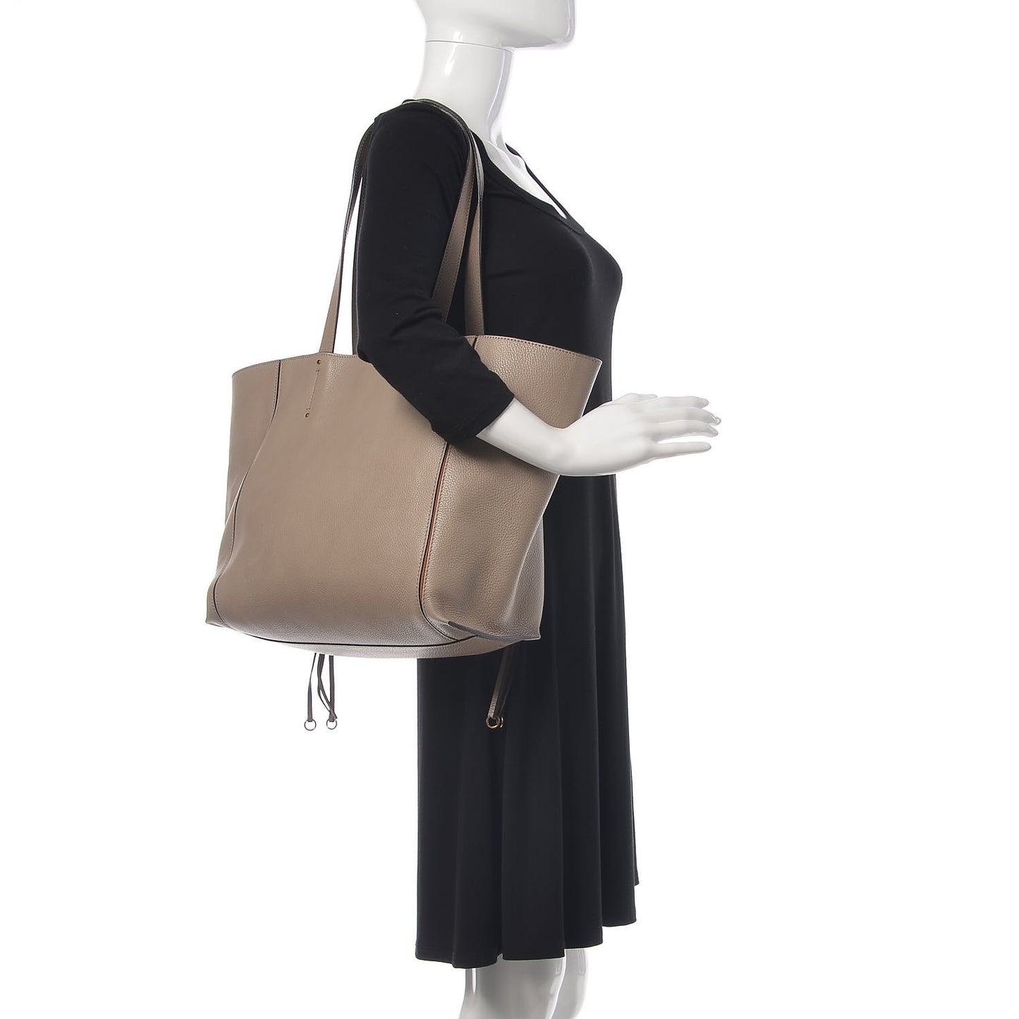 Smooth Calfskin Medium Milo Shopping Tote Motty Grey