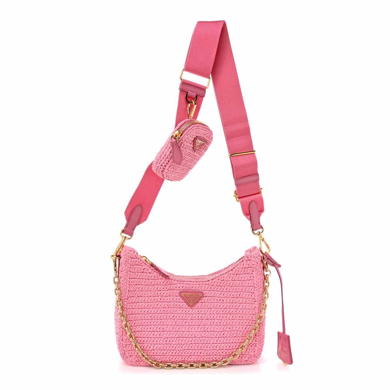 Prada Yarn Raffia Effect Crochet Re-Edition 2005 Shoulder Bag Petalo 1 of 9