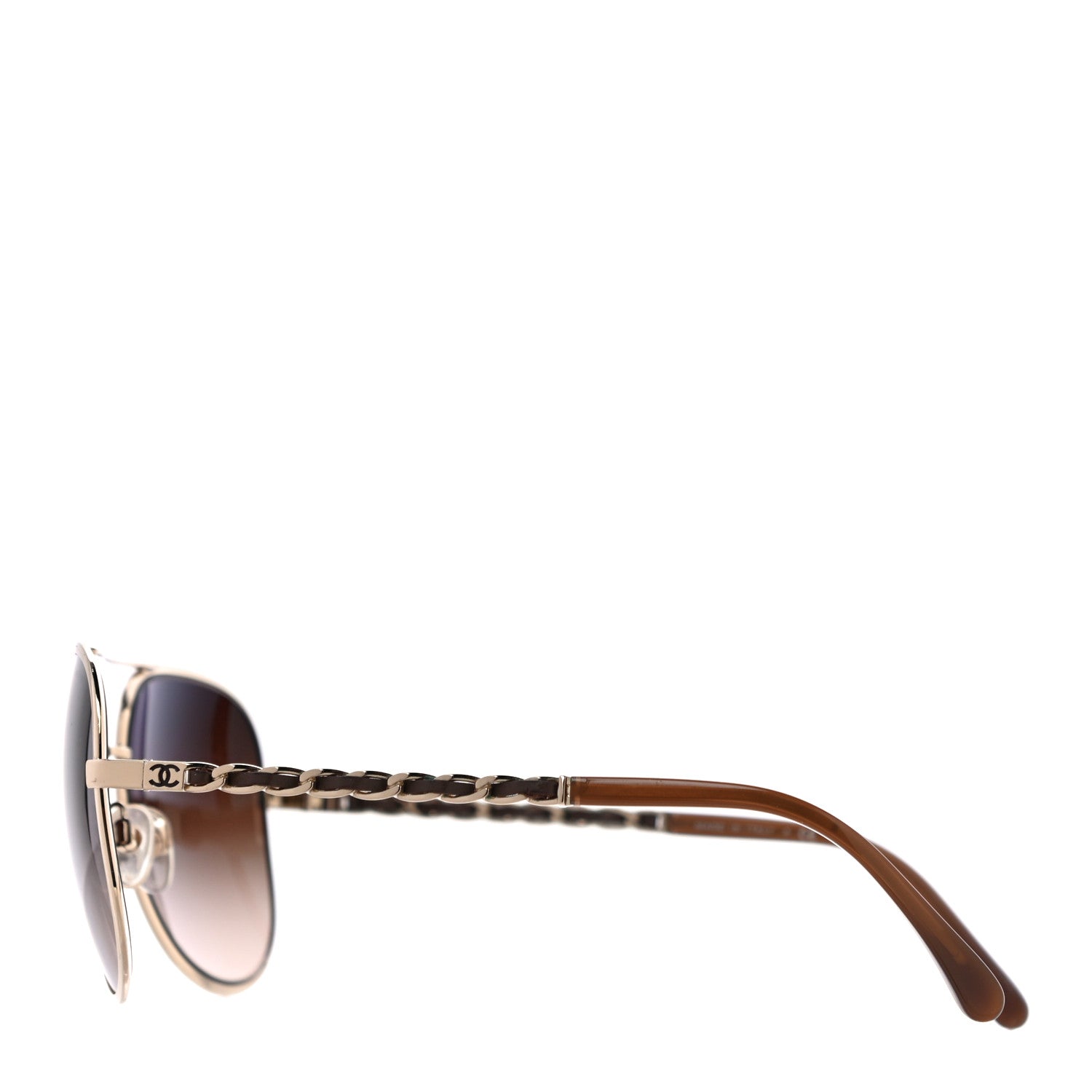 Chanel Lambskin Aviator Chain Sunglasses 4194-Q Gold 2 of 7