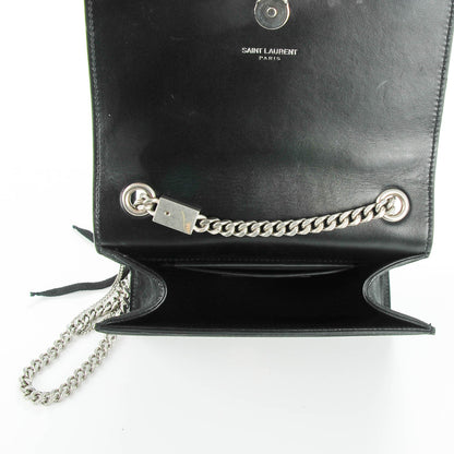 Saint Laurent Suede Fringe Chain Small Monogram Satchel Black 5 of 7