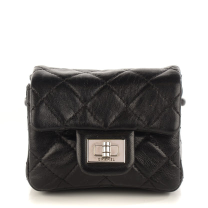 Chanel Calfskin Quilted 2.55 Ankle Wrist Bag Black 1 of 7