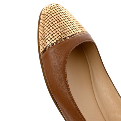 Jimmy Choo Nappa Metal Mesh Waine Ballet Flats 38 Canyon Gold 9 of 13