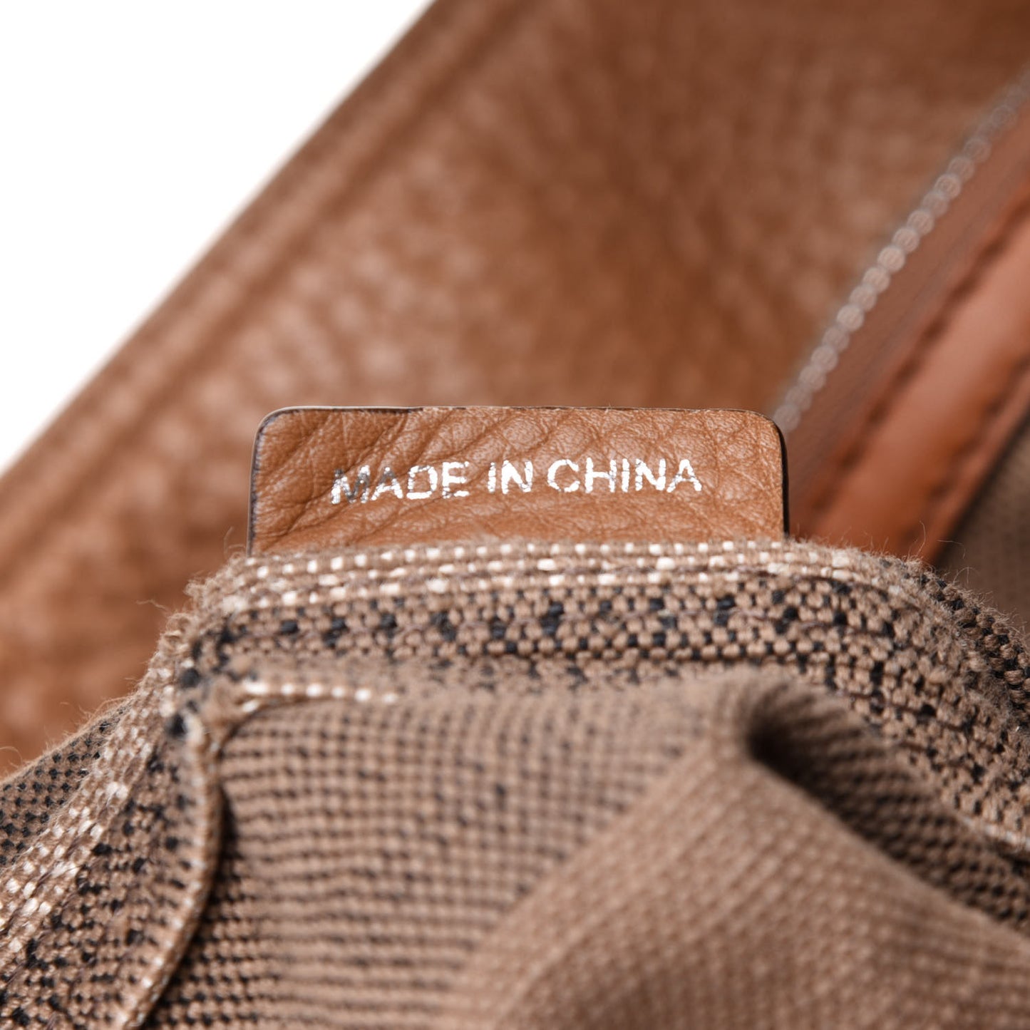 Grainy Calfskin Canvas Mega Check Medium Ashby Tassel Hobo Saddle Brown