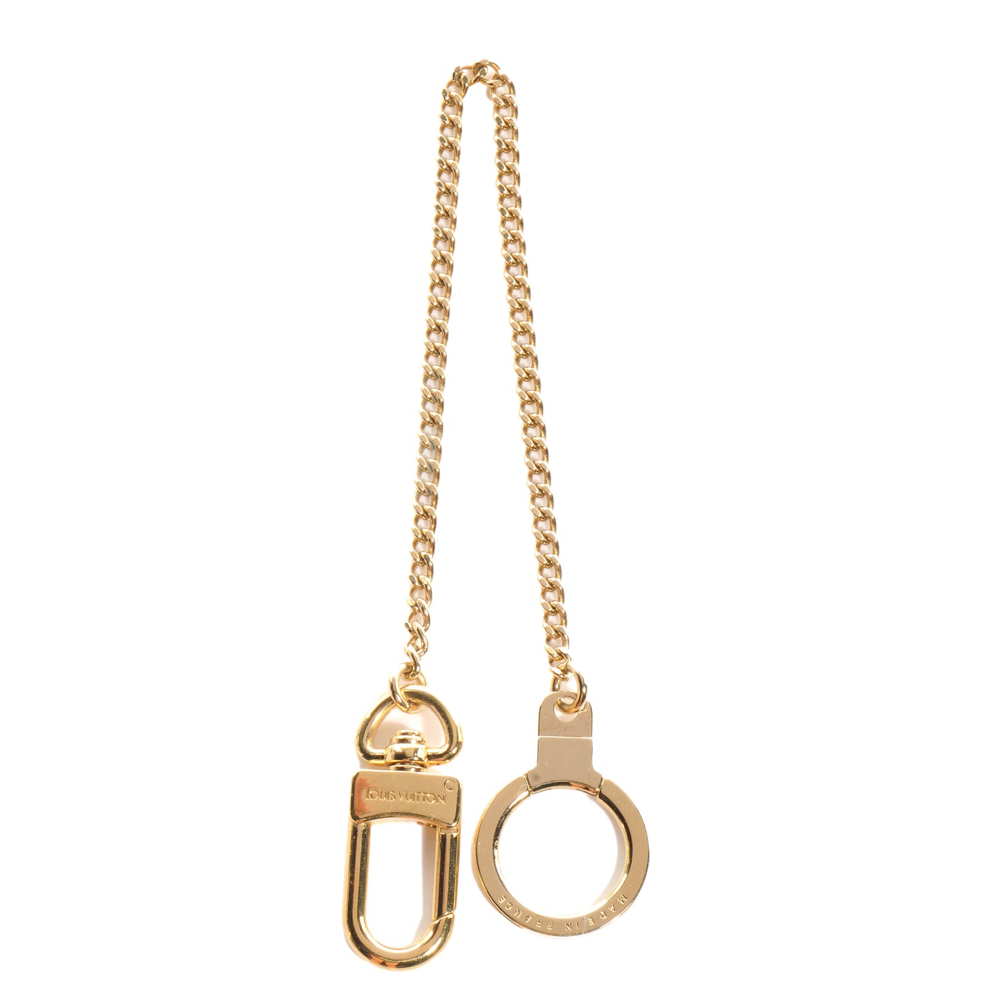 Metal Pochette Extender Key Ring Chain Gold